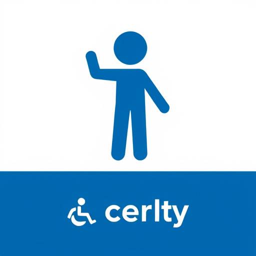 Logo voor toegankelijkheid, een gestileerd figuur dat geholpen wordt door een ondersteunende hand.