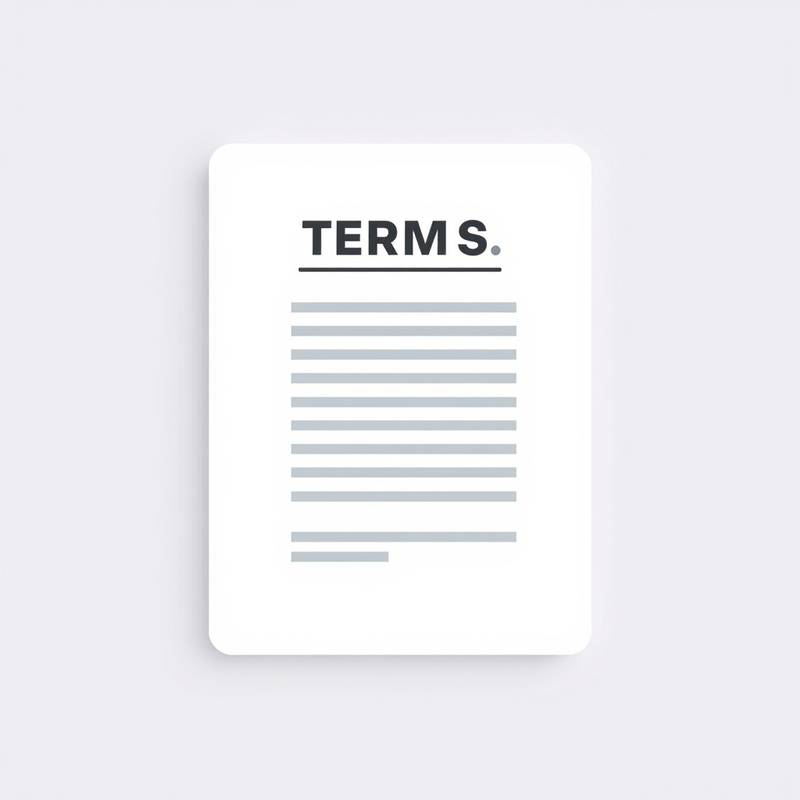 Pictogram van een document met de tekst 'Algemene Voorwaarden'.